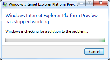 IE9 Crash