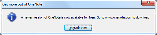 OneNote Free Upgrade