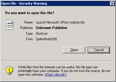 Open File - Security Warning