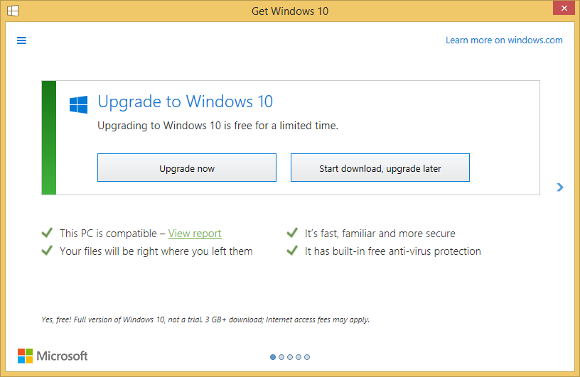 Upgrade to Windows 10